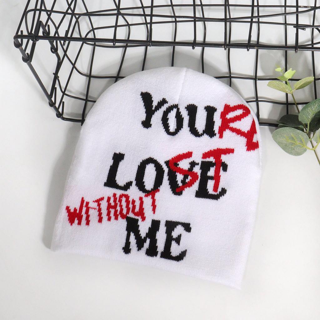 Knit Hat With Alphabet Pattern For Fall Winter Warmth Unisex Street Style