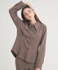 THEFRHT Wool Stripe Pintuck Shirt (Brown)