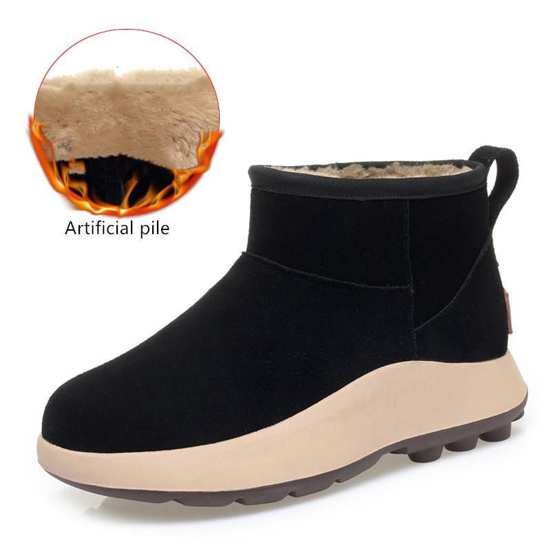 Fashion AIYUQI Snow Boots Women Sheepskin Fur Integration Thick Wool Warm Winter Boots Women Genuine Leather Anti-slip Women Booties