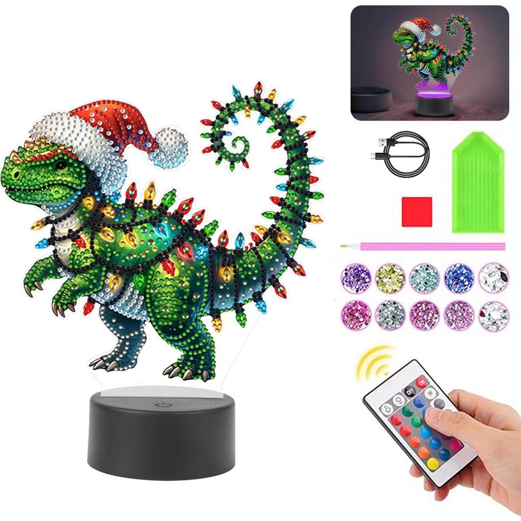 Acrylic Double Sided Vase Decorative DIY 5D Diamond Lamp Diamond Painting Night Light Diamond Art Light Ornaments for Art Crafts