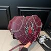 Love Heart Shape Crossbody Bag For Women Punk Style Luxury Diamond Spider Studded Handbag Small Pu Leather Shoulder Bag