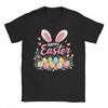 Humorous Happy Easter Bunny Spring Easter Egg TShirt Men Crewneck Pure Cotton T Shirts  Short Sleeve Tee Shirt Printed Tops