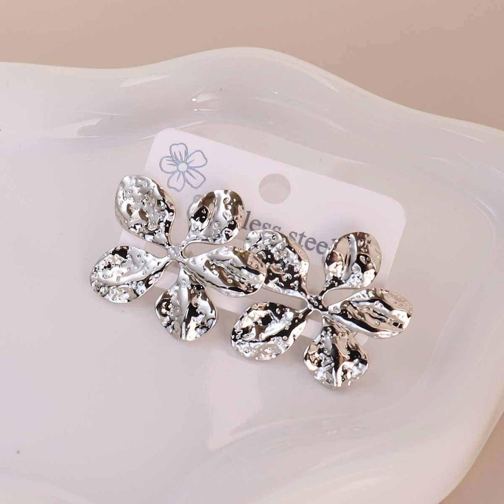 European American Trendy Cross-Border Punk Cold Wind Stainless Steel Earrings Geometric Irregular Drop Fashion Jewelry