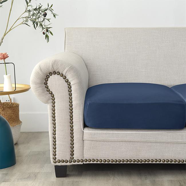 Sofa Seat Cover, Velvet, Navy Blue 100-125Cm