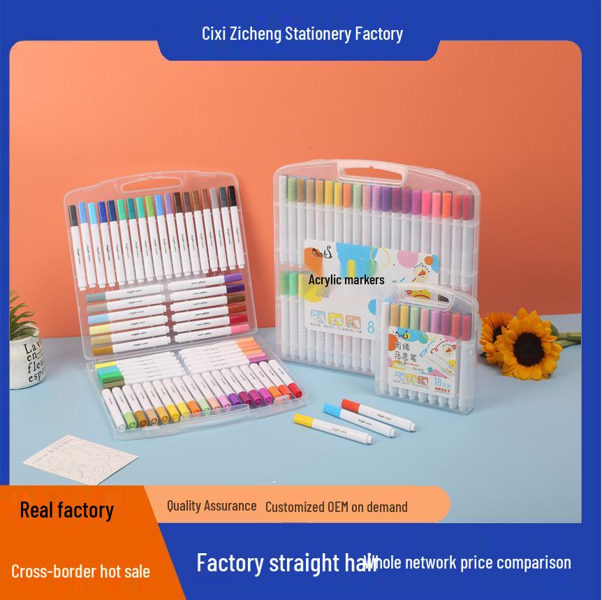 

Triangle Acrylic Marker for Children s Painting - Large Capacity, Layerable Graffiti Pen 12 Colors Triangle Rod