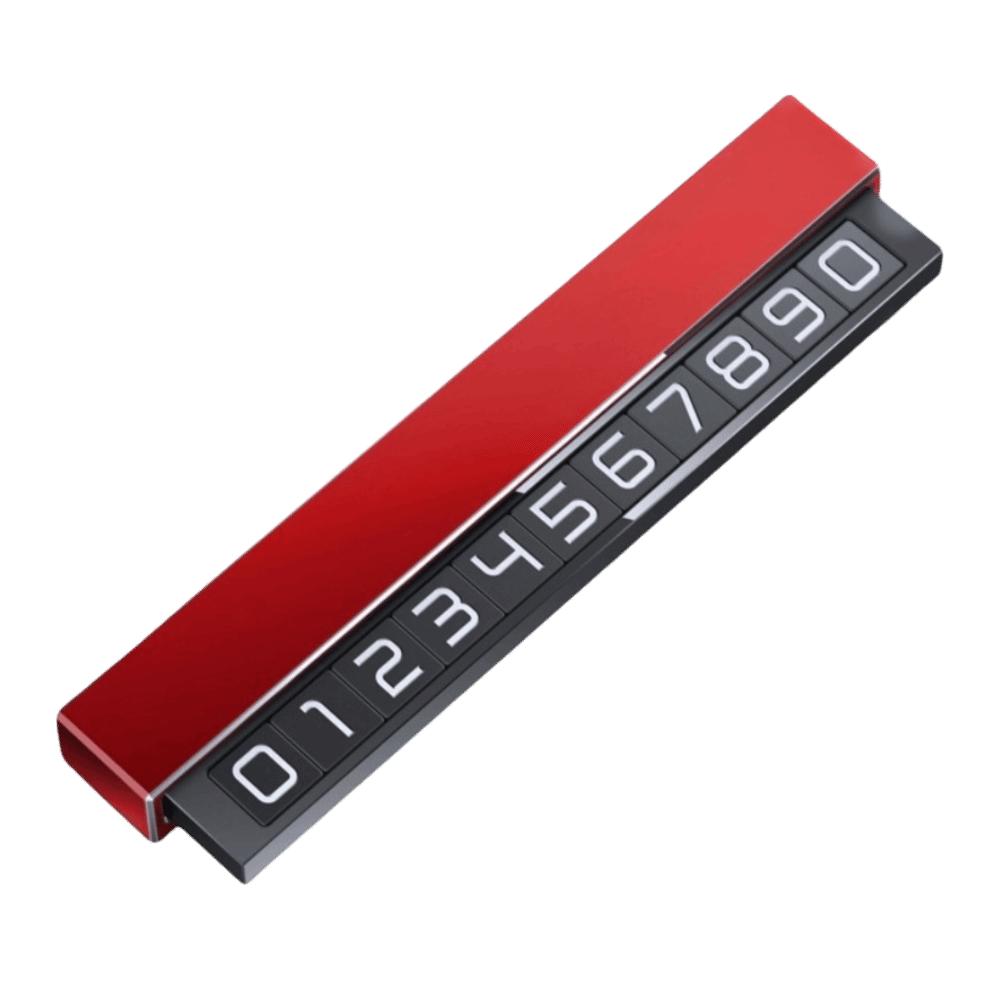 

Aluminum Alloy Car Parking Card Luminous Number Parking Aid Phone Number Plate Easy Install Car Parking Number Car Interior червоний