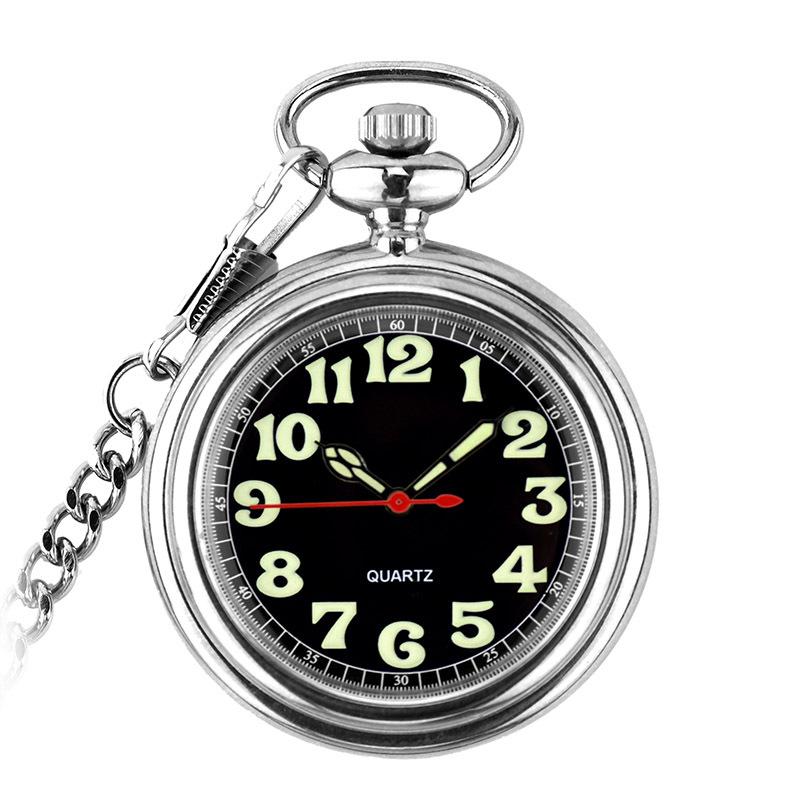 

3D Luminous Retro Automatic Quartz Pocket Watch for Men, Women, and Students белый