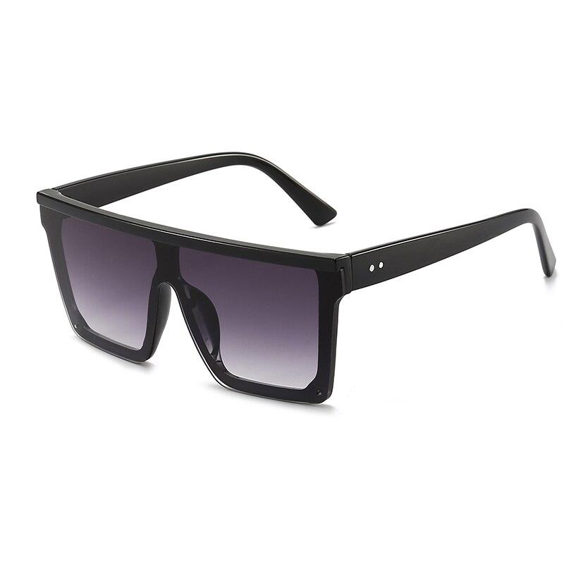 Retro Big Frame Women Sunglasses Brand Black Square Gradient Uv400 Cool Men Sunglasses One Piece Designer