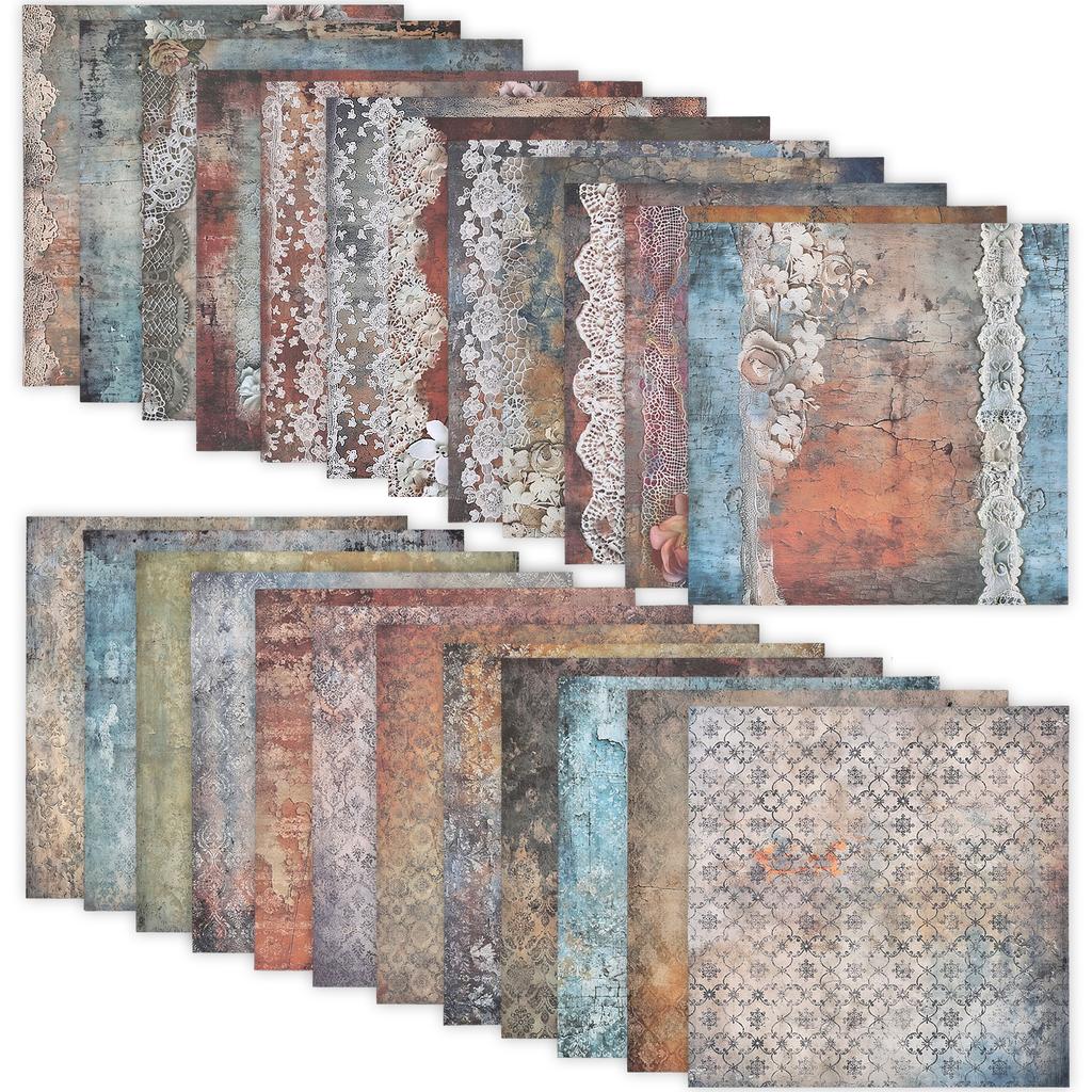 24 Arkusze Dwustronnego Papieru do Scrapbookingu 12x12 Calowy Dekoracyjny Papier Rękodzielniczy Dekoracyjne Papiery do Scrapbookingu do Notatnika Tworzenia Kart