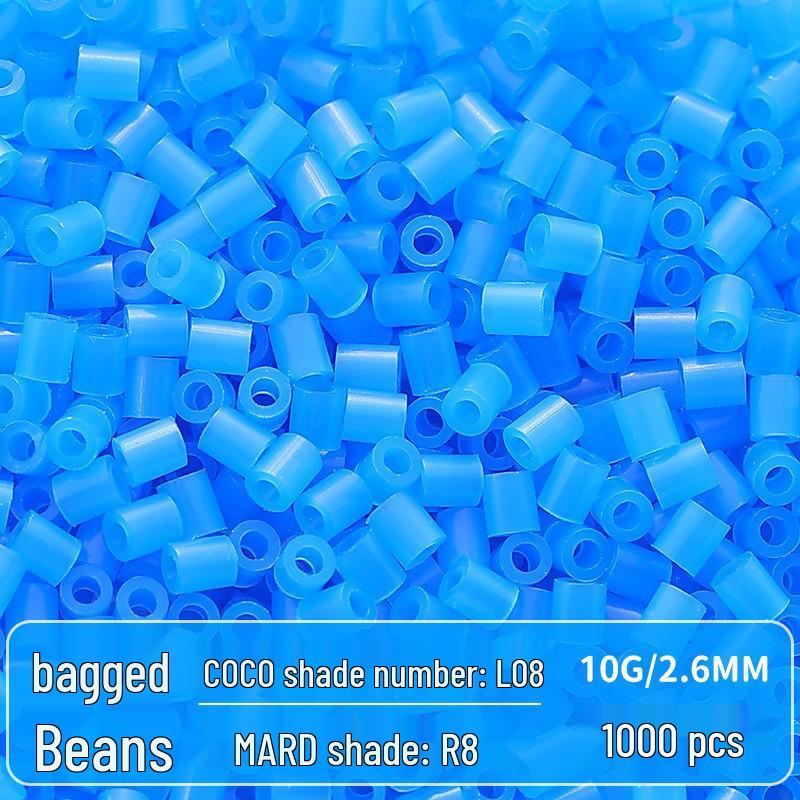 Clear Puzzled Beans Special Color Refill Pack, Black & White, 2.6mm Handmade DIY Fuse Beads Toy Set