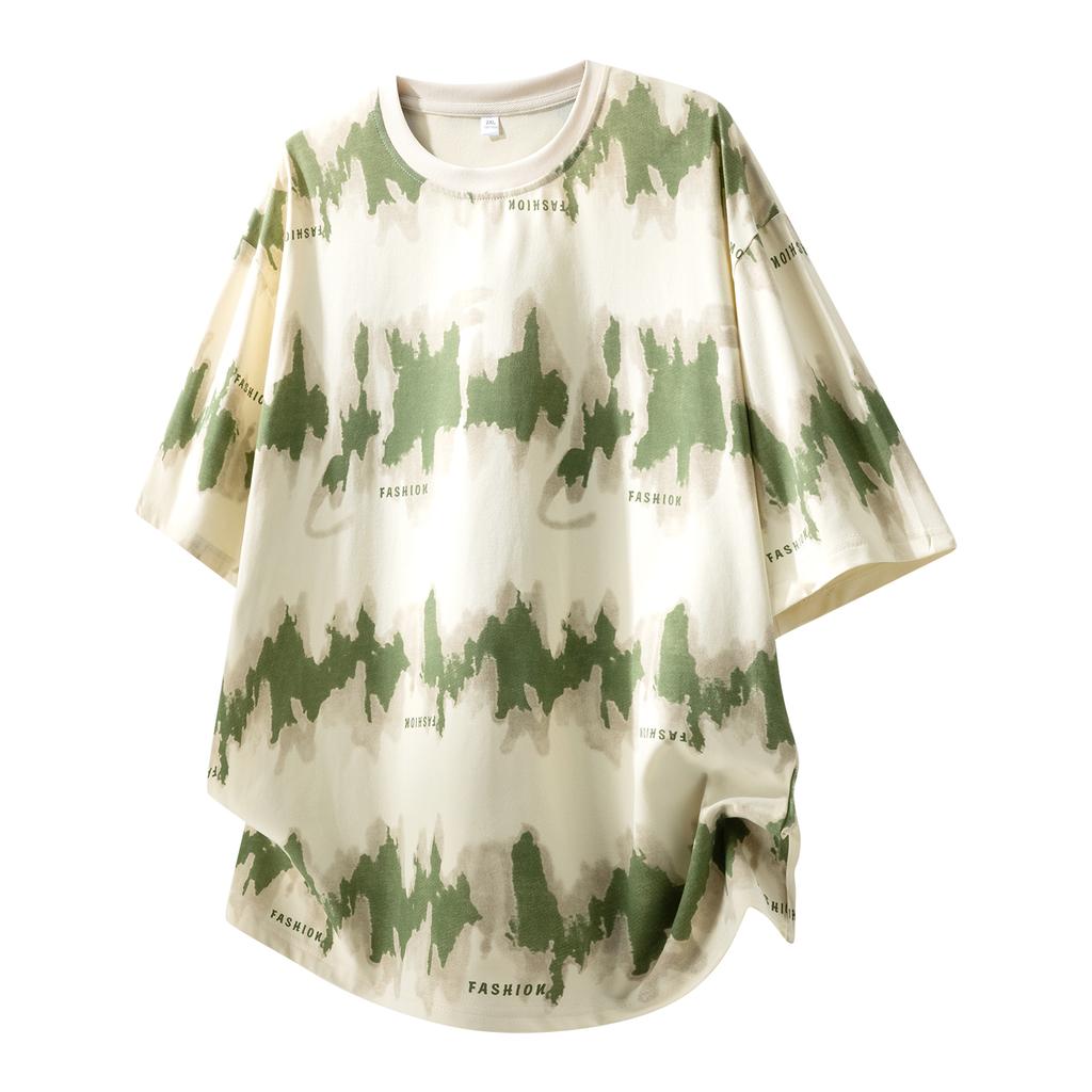 Short Sleeve T-Shirt Round Neck Half Sleeve Tops Plus Size Men's