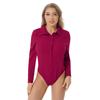 Women Bodysuit Shirt Bottoming Shirt Office Wear One-Piece Bodysuit Easy Care Work Bodysuit Shirt