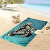 Biker Illustration Beach Towel Beach Towel Quick-drying for Travel Outdoor Sports Jogging Beach and Swimming