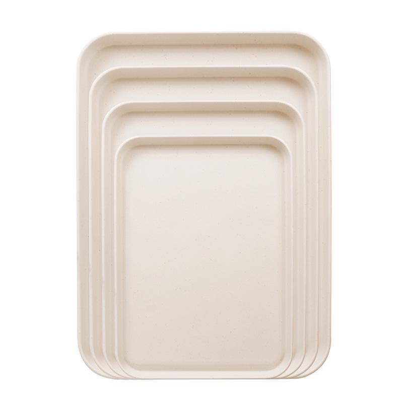 

Прямоугольный поднос из пшеничной соломы для дома, гостиницы или ресторана - Идеально подходит для чая, закусок и десертов Small [24*17.3*1.5]