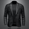 Giacche in pelle da uomo slim fit PU casual cappotti da motociclista con colletto rovesciato nero moto biker pelle scamosciata capispalla uomo