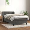 Maison Exclusive - Dark Grey Bed Slat Base and Mattress 90x190 Cm Velvet
