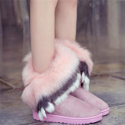 Winter Imitation Fox Fur Rabbit Fur Snow Boots Γυναικείες μπότες Martin Plus Velvet Martin Boots