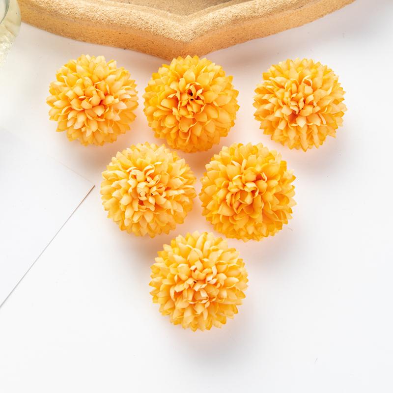 

10/20pcs Artificial Flowers Ball Chrysanthemum Silk Hydrangea Wedding Garden Arch Home Room Decora Festival Wreaths Fake Plants 10 pieces оранжевый