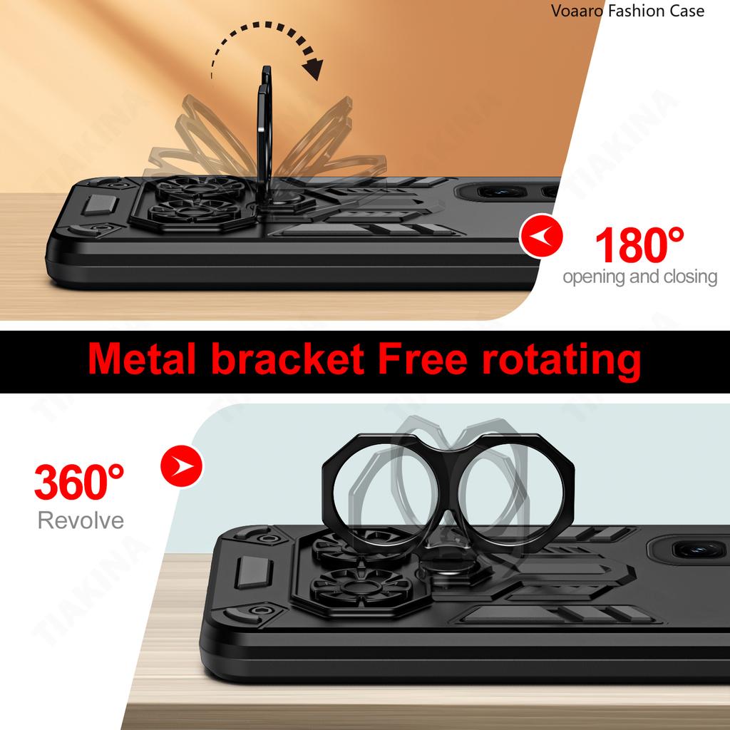 Dual Finger Ring Armor Cover for Infinix Hot 50 Pro Plus 4G Case Rotate Metal Bracket Kickstand Holder Case Shockproof Full Capa