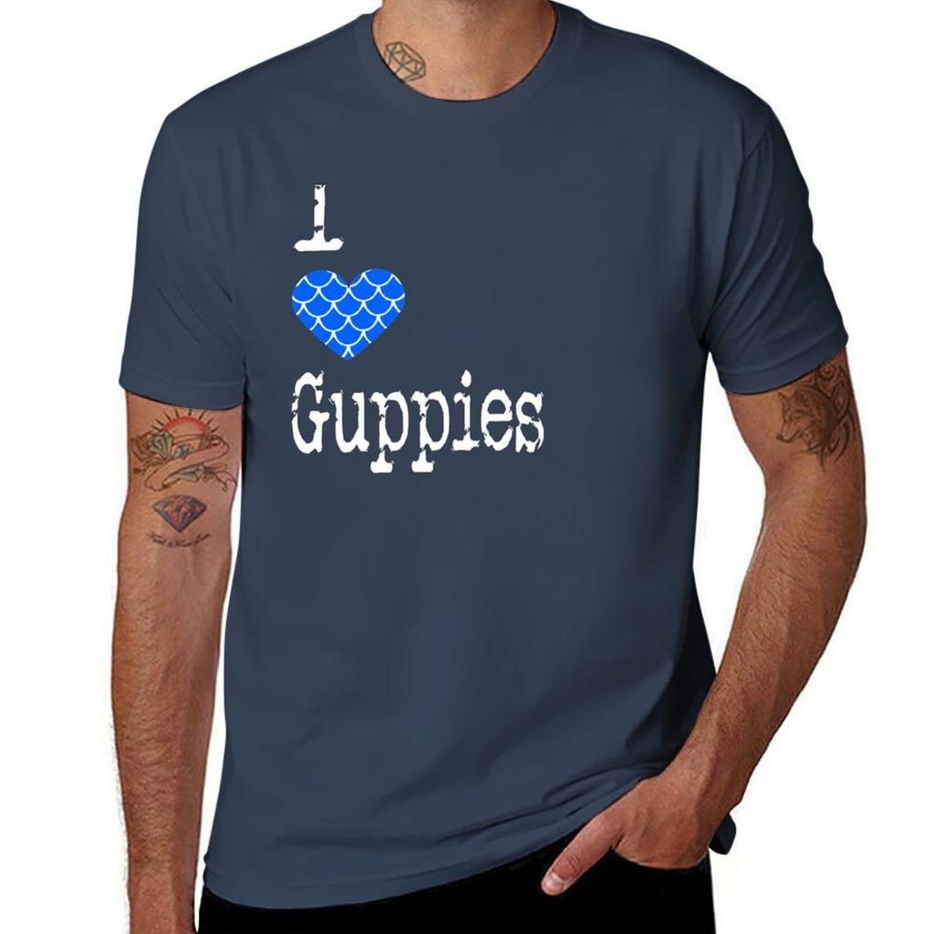 I Heart Guppies Love Guppies Poecilia Reticulata Tshirt Big Size Loose Fit Tee Shirt