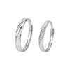 Minimalist Luxury Couple Ring Set With Micro Paved Zirconia Adjustable Open Band Women Men