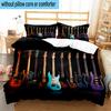 Guitar Collection Diversity 3pcs Bedding,Including 1pc Duvet Cover And 2pcs Pillowcases Perfect for Christmas,Ideal for Bedroom, Dormitory