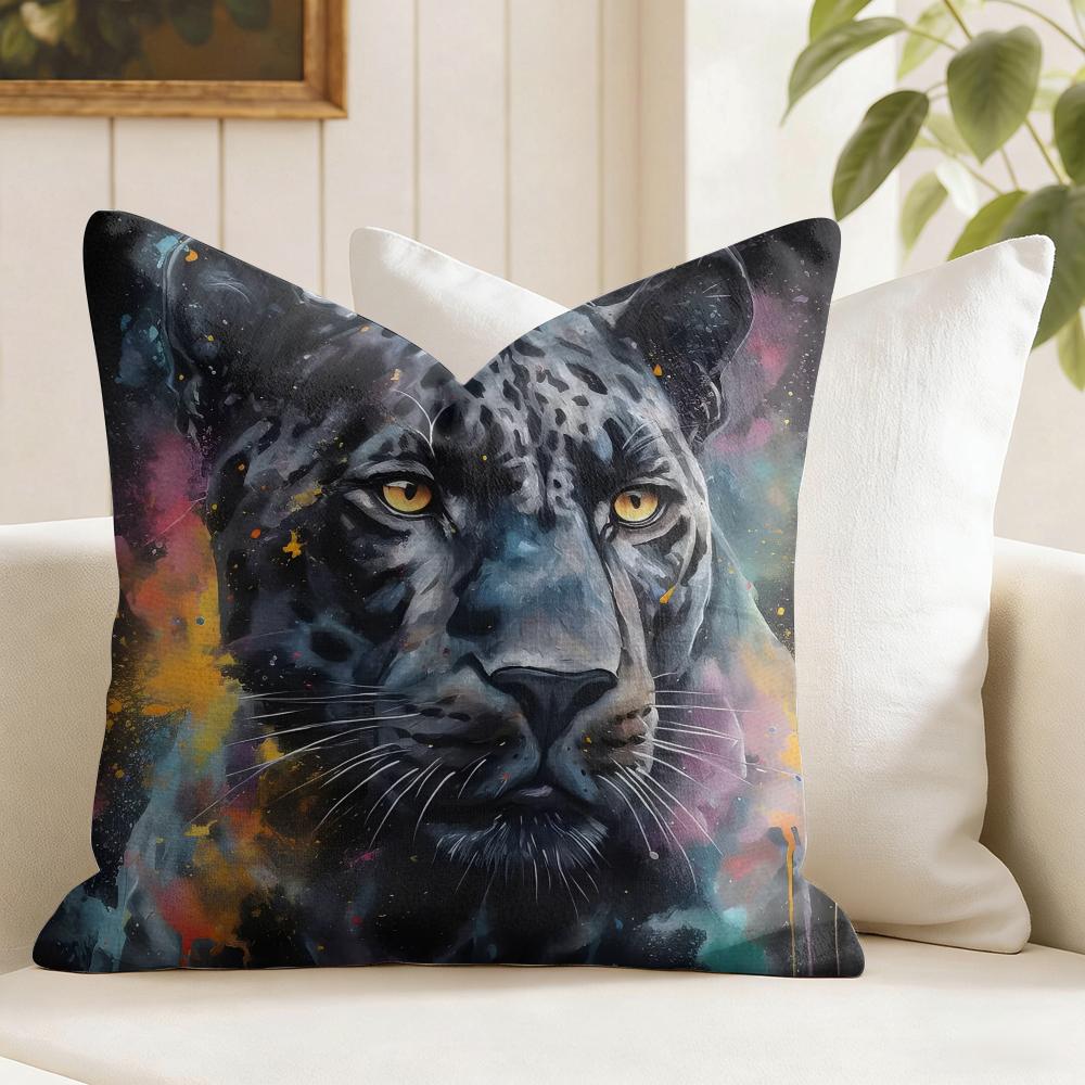 Lion Tiger Animal Cushion Cover Summer Linen Pillow Case Organic Fabric Cushion Cover DoubleSided Print Sofa Home Decor
