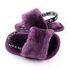 Baby Girls Spring and Winter Baby Shoes Cute Indoor Baby Fluffy Slippers Toddler Princess Breathable Simple Elastic Sandals