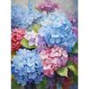 5D Diamond Art Painting by Number Kits for Adults Blue and White Hydrangea Round Diamond Art Full Drill Beads Embroidery DIY Cross Stitch for Wall