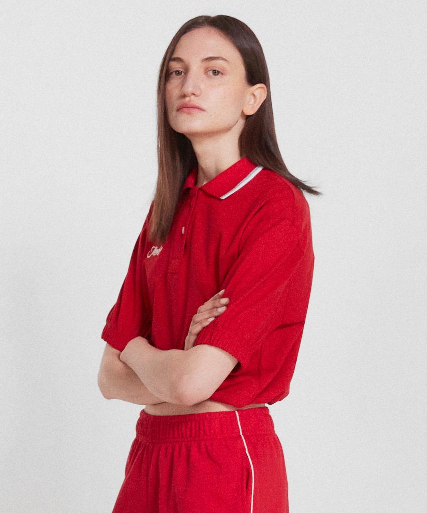 Minasu Pk Crop Banding T Shirt_Red
