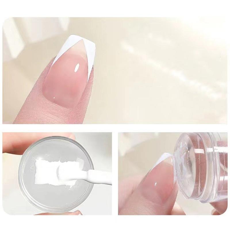1Set Transparent Nail Art Silicone Stamping Stamper Scraper Image Plate Manicure Print Tool Diy With Cap Seal Printing Nail Tool