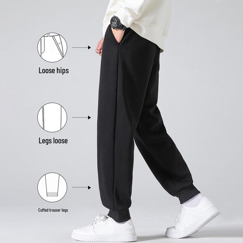 XueZhongFei Men's Winter Goose Down Tapered Pants