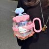 Plastic Water Bottle with Handle and Straw
