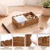Space Saving Wooden Desk Organizer Wave Edge Office Storage Box Card Organizer School