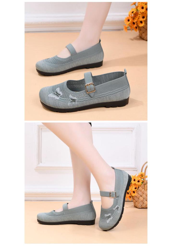 2026 Summer Women's Slip-On Old Beijing Style Non-Slip Comfortable Flat Shoes for Middle-Aged and Elderly Moms