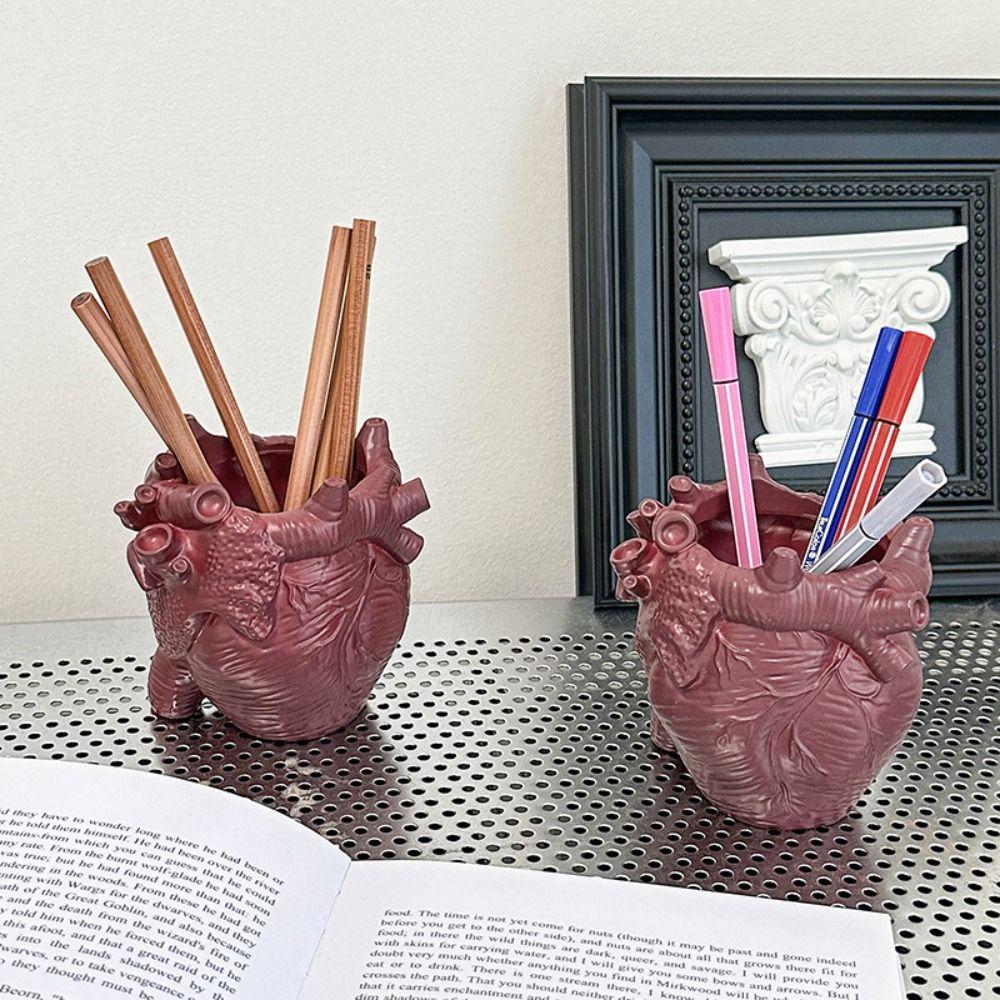 Vinyl Herz Kunst Stiftehalter Simulation Schreibtisch Stiftehalter Heim Kunstbedarf