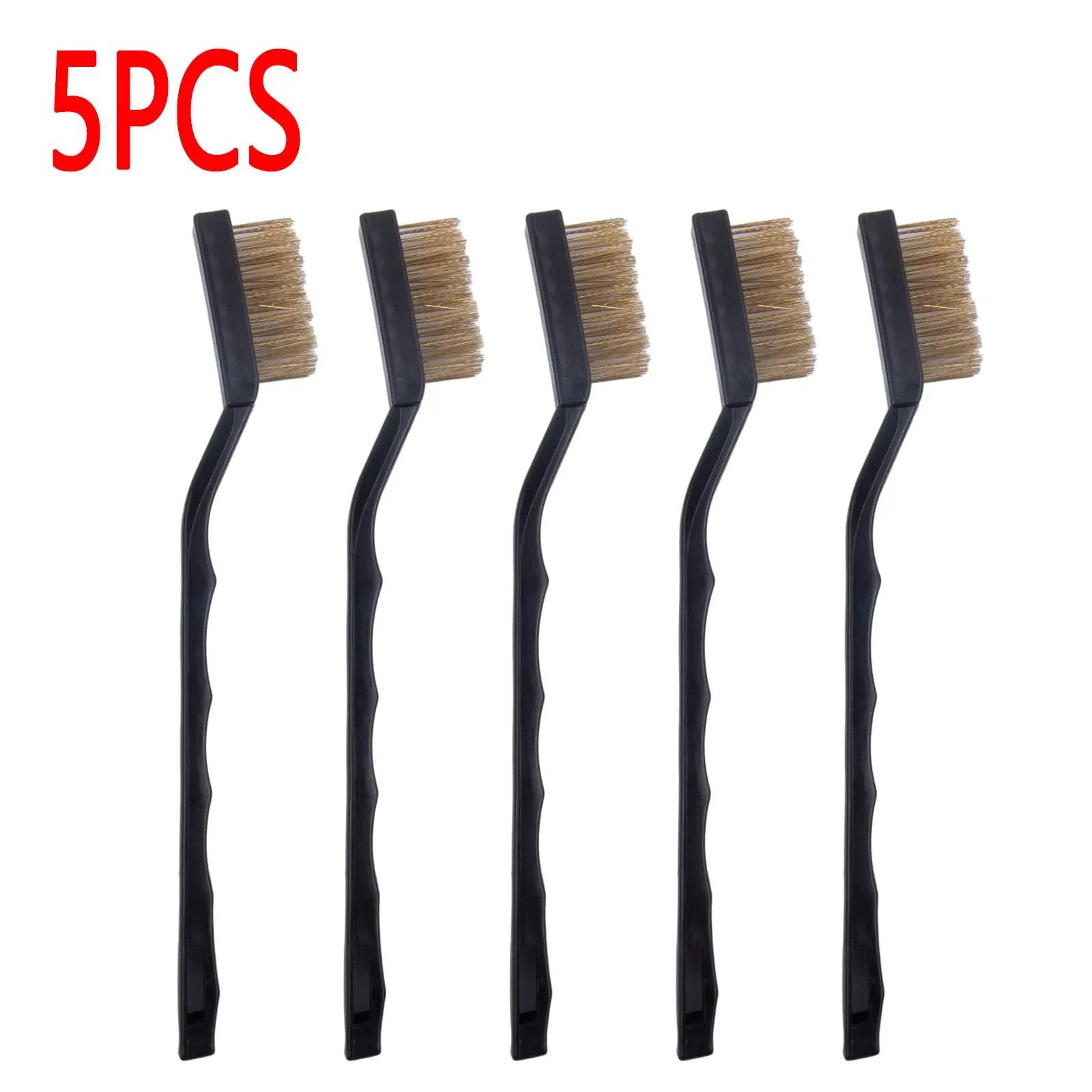 Cleaning Brush Brass Wire Brushes 17cm Brass Wire Brushes Cleaning Welding Slag Plastic Handle Rust-Remover Tool China Mainland