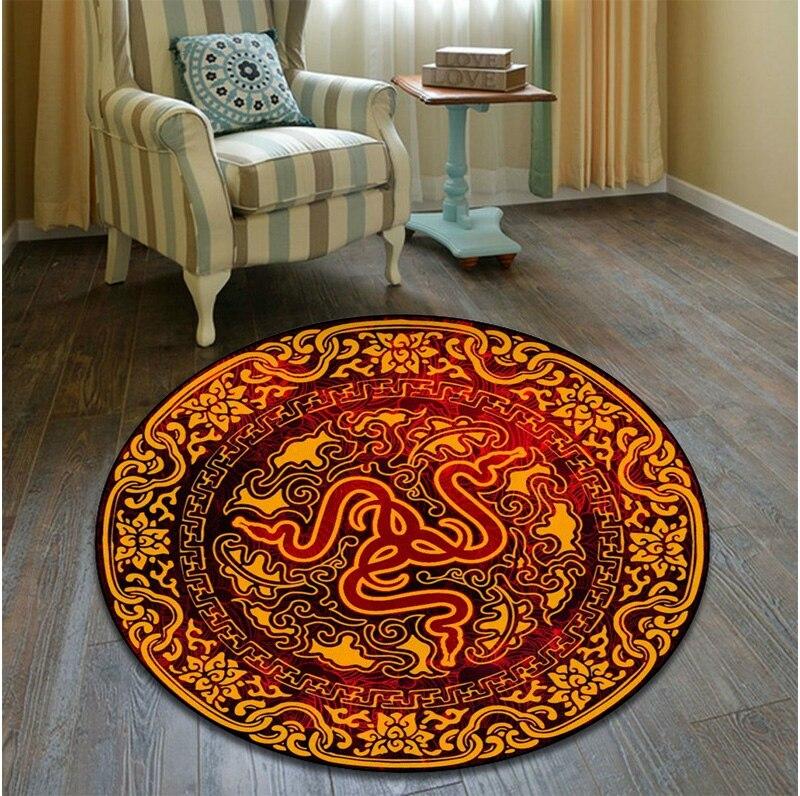 Razer Round Rugs Floor Mats Door Mats Anti-Slip Mats Playroom Upholstery Rug Living Room Bedroom Upholstery Rug Gaming Rug