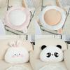 Cute Panda Round Plush Cushion With Faux Fur Cover For Bedhead Lounge And Back Support