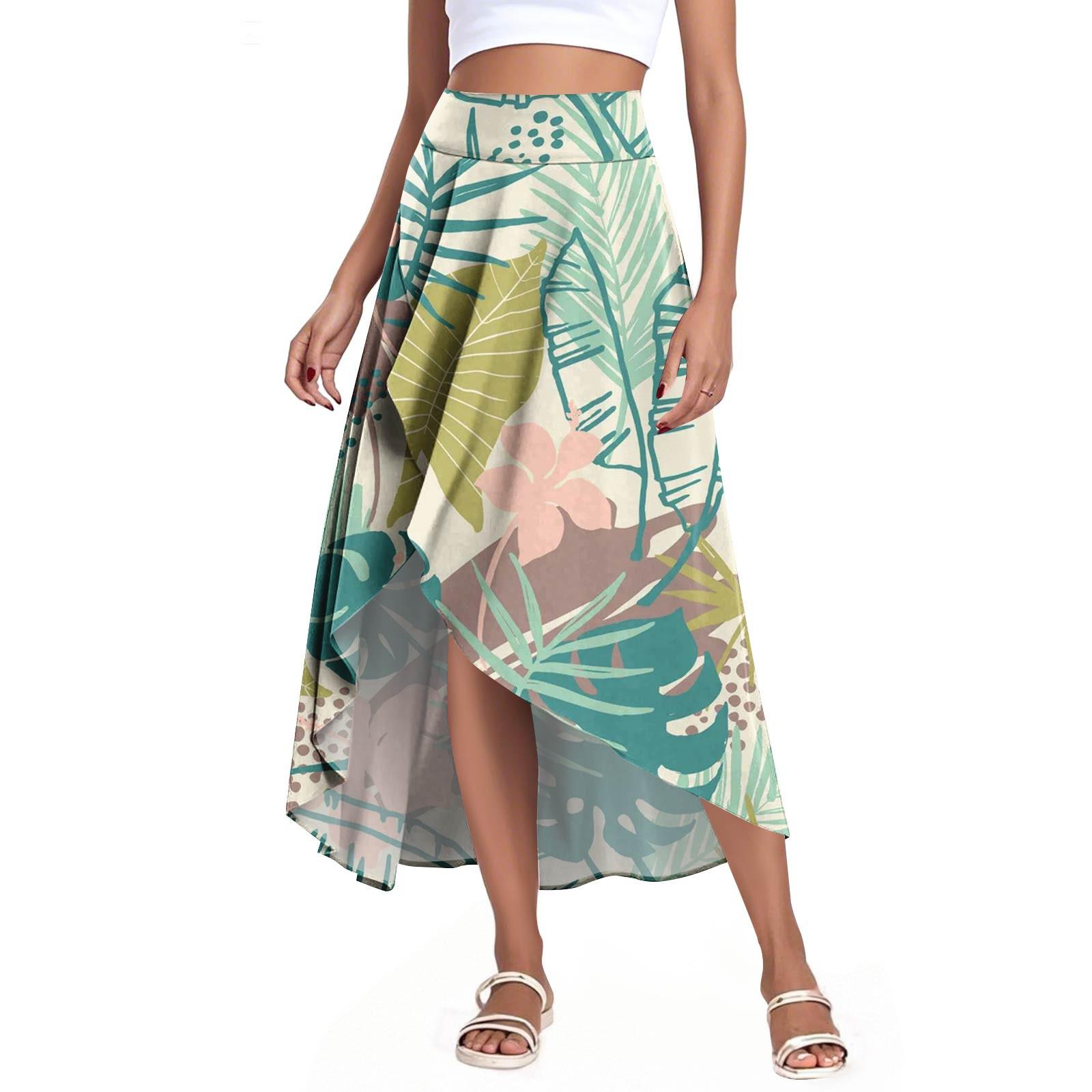 

Женская мода повседневная юбка-шорты с разрезом и оборками на высокой талии XL