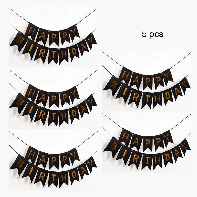 Happy Birthday Streamers Hot Stamping Dovetail Pull Flag Living Room Garden Mall Cafe Children Birthday Party Decoration Banners