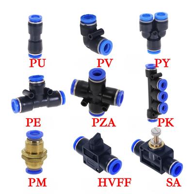 4mm 6mm 8mm 10 12 14 16 Mm Tuyau Tube Raccord Pneumatique Air Pousser pour Connecter Raccords Rapides pour Tuyaux PU PY PE PV PK PZA HVFF