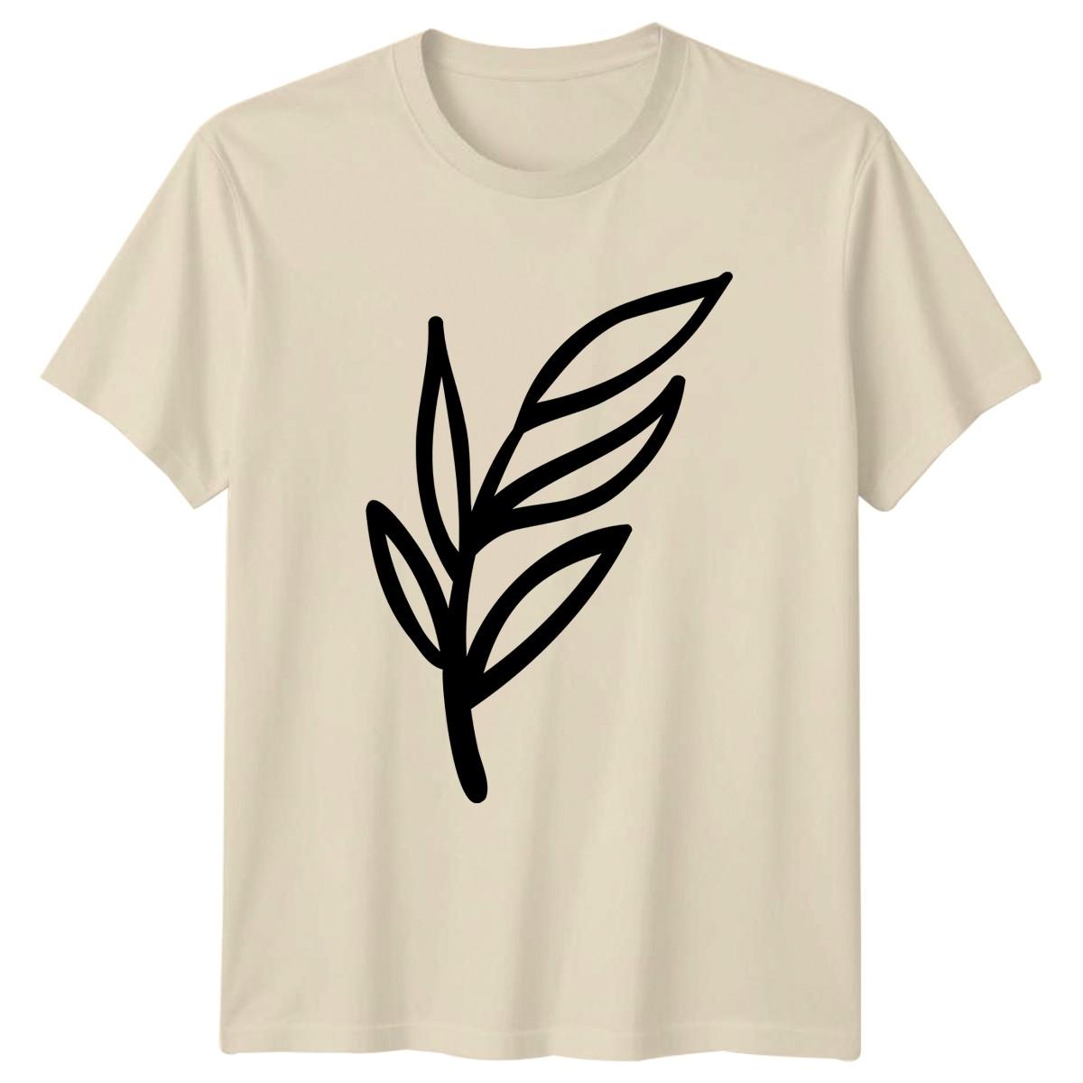Minimalist Botanical Leaf Art T-Shirt Minimalist Botanical Nature Birthday L