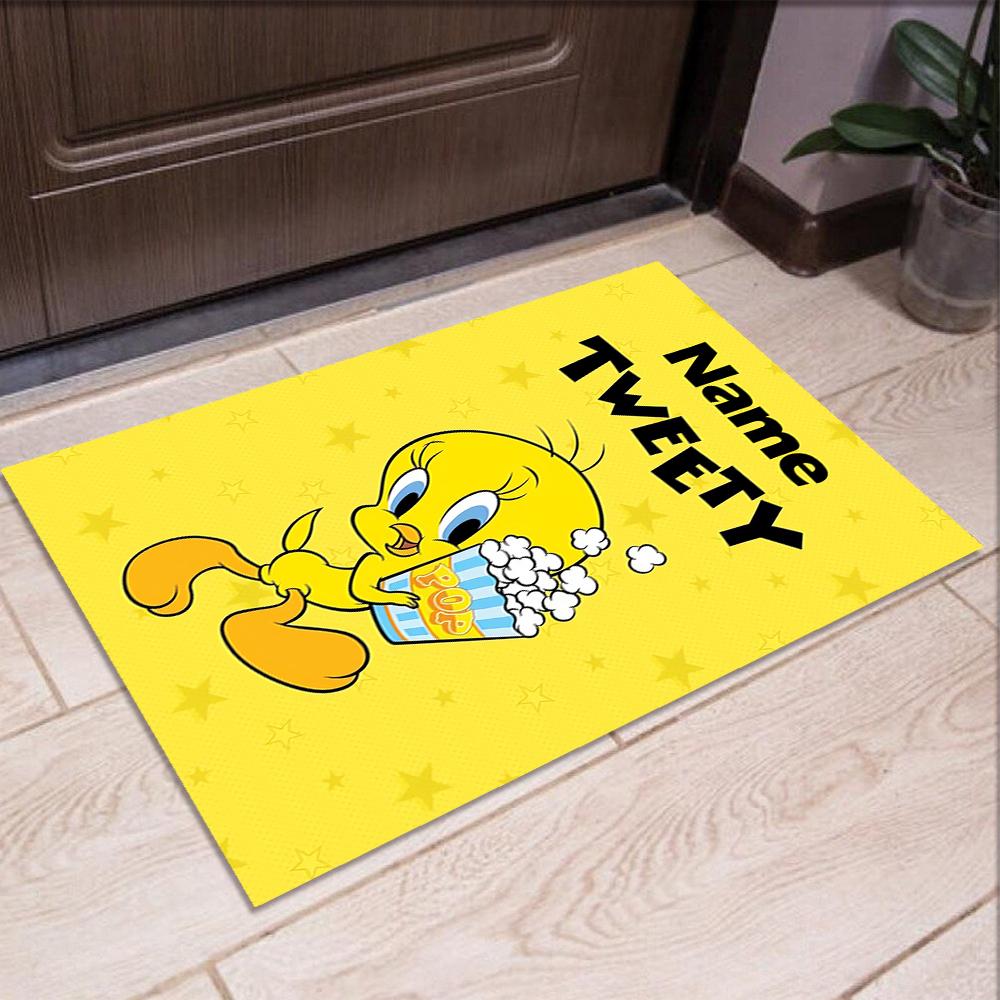 Custom Name Tweety Bird Printed Carpet,Rug for Office Chair Living Room Bedroom Kitchen Room Decor Gifts.