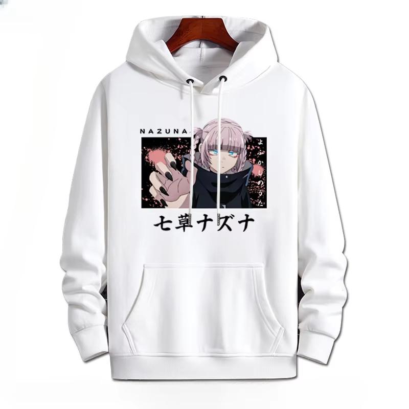 Anime CALL OF THE NIGHT Nazuna Nanakusa Grafická mikina s kapucí Unisex Muži Ženy Hip Hop Streetwear Vtipný potisk Pulovr Mikina Poleron Hombre