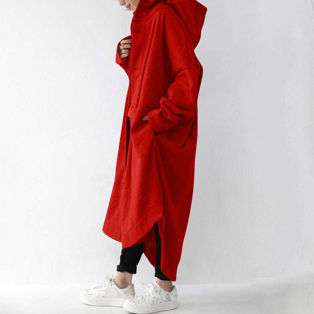 Women's Oversized Hooded Jackets Casual Full Zip Up Hoodies Sweatshirt Long Sleeve Boyfriends Outerwear With Pockets