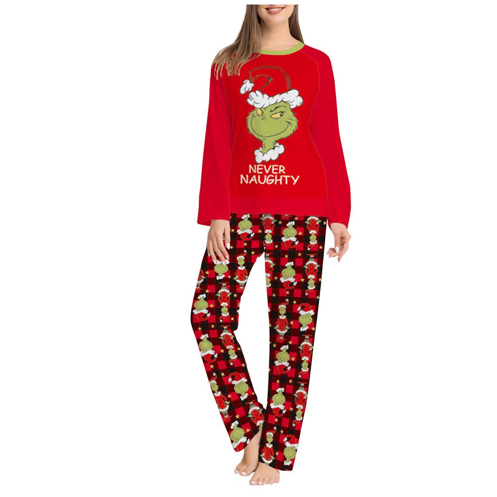 Set pigiama coordinato per la famiglia di Natale, pigiama con stampa di cartoni animati per la mamma e il bambino, set di vestiti per la casa
