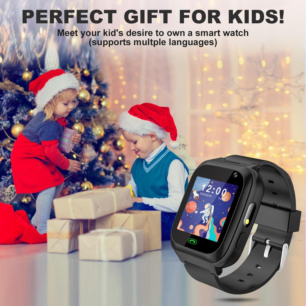 Kids Smart Watch with Two-Way Call, Kid-Safe Anti-Lost Smartwatch Phone, SOS Call Remote Camera Touch Screen Games