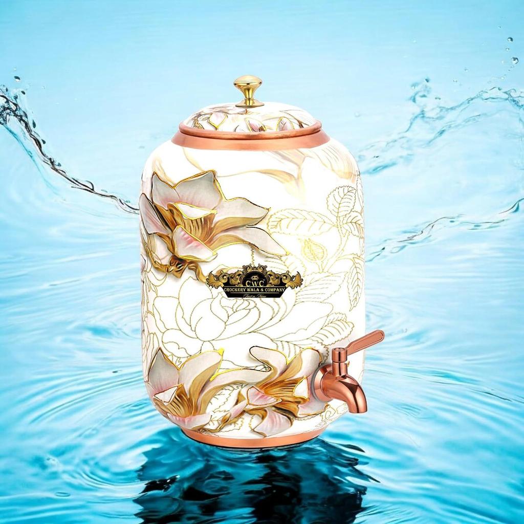 Pure Copper Dispenser Meena Gold Finish (8 liter)