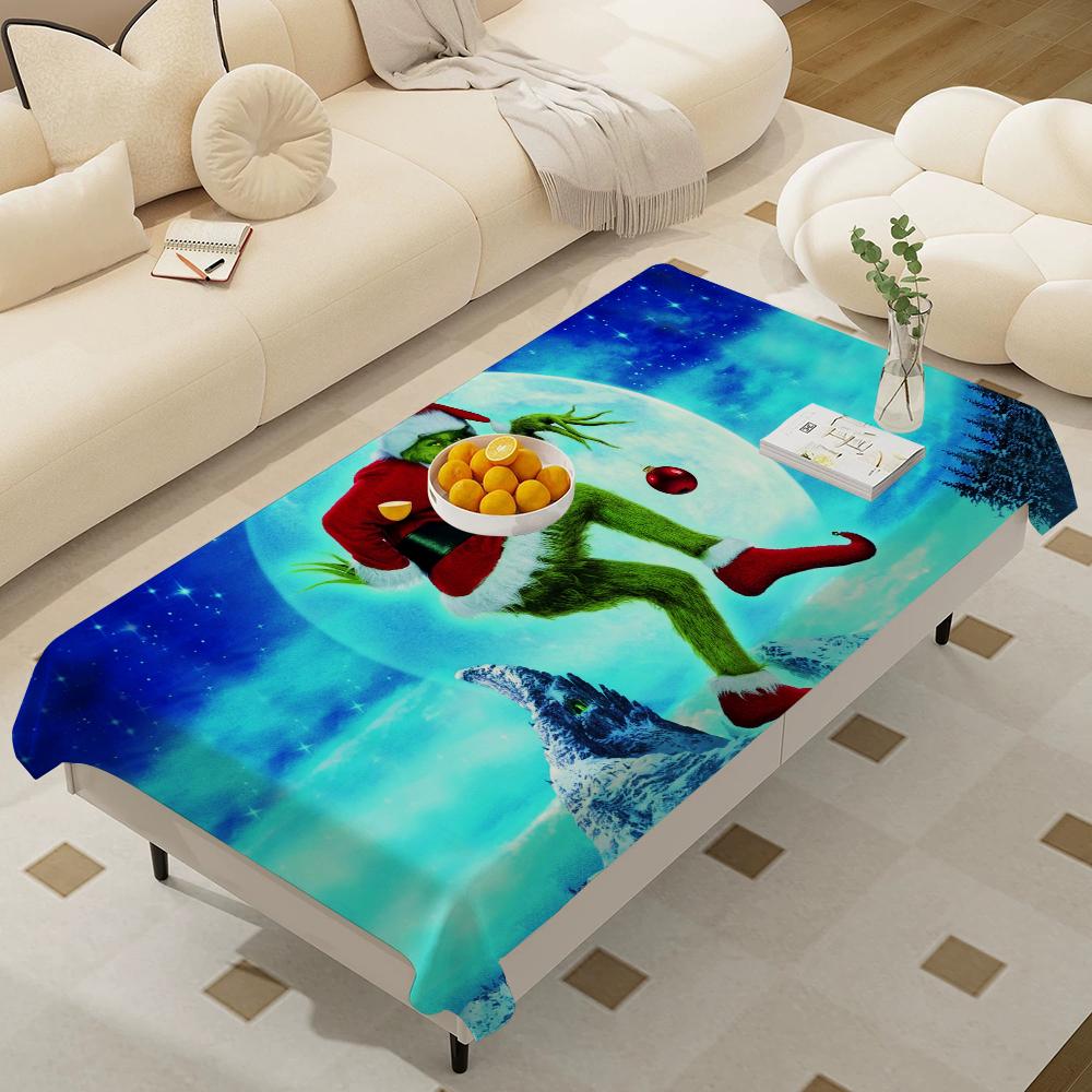 Cartoon The G-Grinchs Rectangle Waterproof Tablecloth Party Decor Farmhouse Kitchen Dining Table Cloth Wedding Decorations